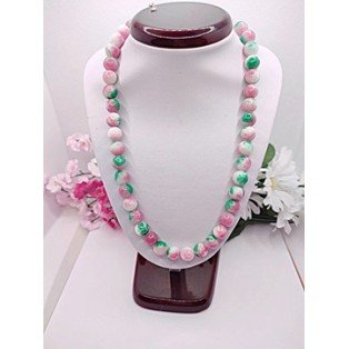 Watermelon Jade Necklace - 10mm Beads - 19 Inches Long